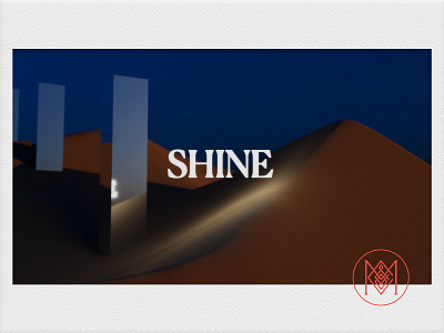 Shine 3d blender blue card clean desert design landscape landscape illustration logotype metal minimal night postal red render shine type typeface typogaphy