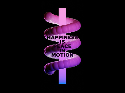 Happiness is peace in motion 3d 3d art blender happiness peace pink purple