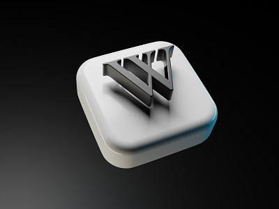 Wikipedia app icon 3d 3d icon 3d icon app app icon app icon 3d big sur icon blender clean dark illustration mac os big sur mac os big sur app icon mac os icon minimal type wikipedia