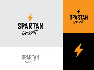 Spartan Crossfit branding brush clean crossfit design energy gym lightning logo logotype minimal orange raw rough spark spartan vector yellow