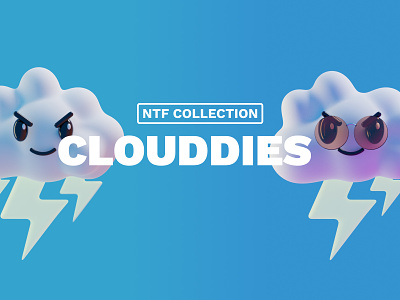 Clouddies - NFT collection on sale now 3d 3d art 3d character character cloud clouds cute illustration nft nfts