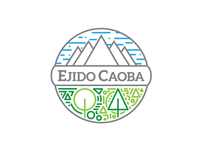 Ejido Caoba branding branding colorful emblem exploration friendly lines logo mono line monterrey mountain seal tree