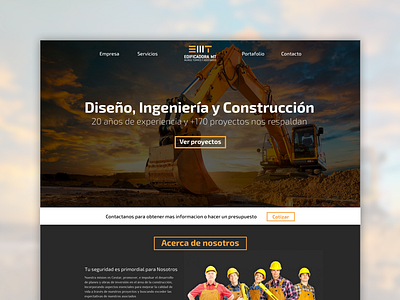 Edificadora MT unused homepage architecture branding building construction company dark homepage industrial monterrey ui web web design website