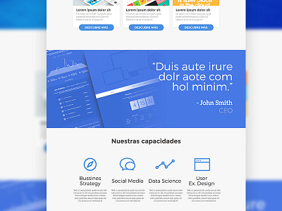 Digital Agency homepage proposal blockquote blue button homepage mexico monterrey ui web web design website
