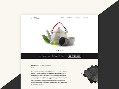 Tea Website black and white clean coffee homepage mexico minimal monochrome monterrey simple tea ui website