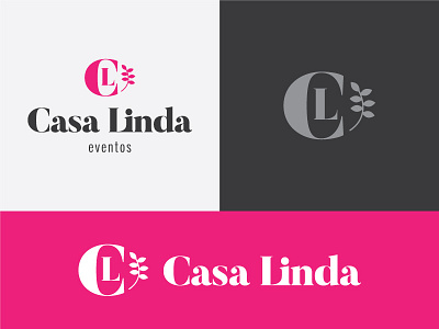 Casa Linda Logo branding classic clean identity logo logotype mark minimalist monogram olive pink type