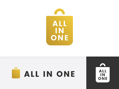 All In One branding bag branding clean gold icon logo logotype mark minimalist shopping shopping bag type