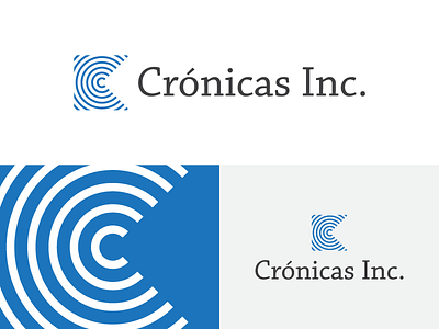 Crónicas Inc — Editorial and Publishing company 📝 blue circular editorial logo mark mexico minimal monterrey publishing radial serif