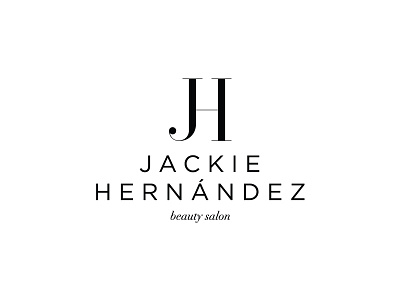 Jackie Hernandez Logo beauty salon black and white clean fashion mexico minimal monogram monterrey