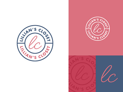 Lillians Closet branding badge classic clean closet cute girly logo minimal pink seal shop store