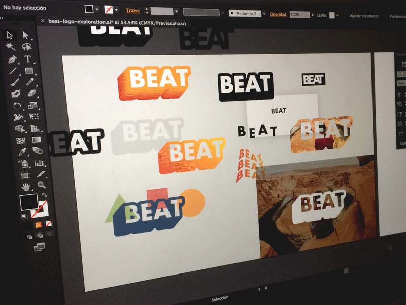 Branding Process artboard beat brand branding experiment illustrator logo process screen wip wordmark work in progress