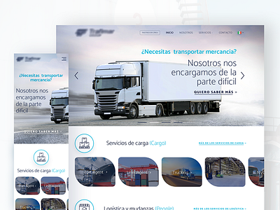 Logistics and cargo company homepage blue cargo clean design homepage illustration logistics responsive ui web website white