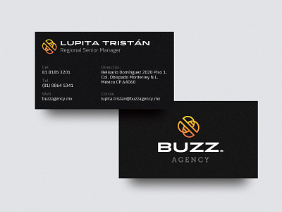 Bussines cards agency bee black branding business cards cards design gradient minimal modern orange