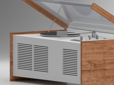 Braun SK55 - close up 3d 3d art 3dmodeling braun clean dieter rams record player render vinyl wood