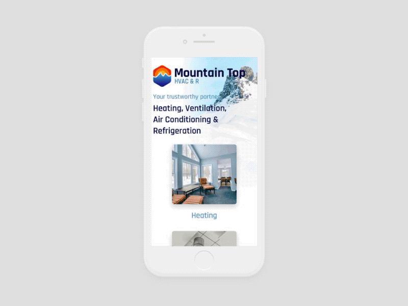 Mountain Top website mobile view animation branding clean havc minimalist mobile product design responsive scroll ui ui ux web website