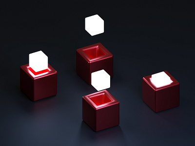 Cubes 3d 3d art background blender dark dark mode light lights metalic red render