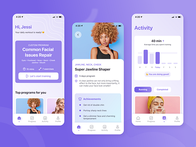 Face Lift - Face Yoga App app beauty design face yoga ui ui design