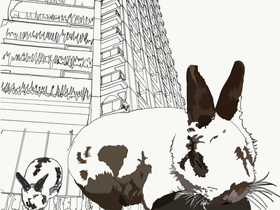 Bunnies@The Barbican art cool digital art illustration illustration digital mykadelica