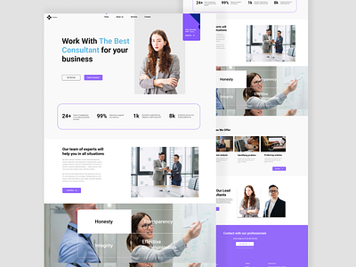 Business Consultancy Landing Page app branding design graphic design illustration logo typography ui ux vector