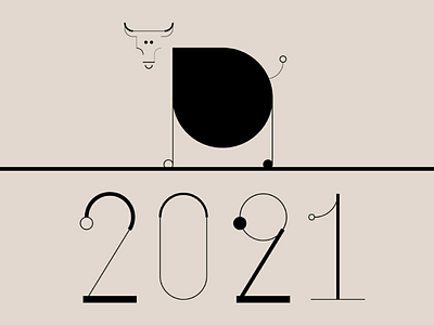 The Year of the Ox 2021 callendar chinesenewyear graphic illustrator minimaldesign newyear ox simpledesign vectorart yearoftheox