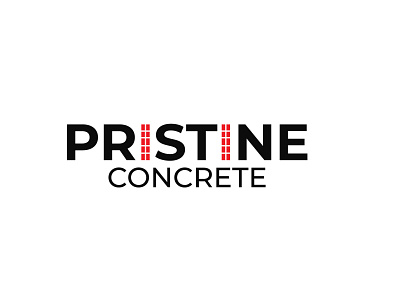 Concrete logo design illustration typography