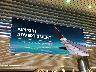 Airport Advertisment Realistic Mockup advertising advertising mockup airport mockup billboard mockup design design resources free mockup free mockups freebie freebies logo mockup mockups