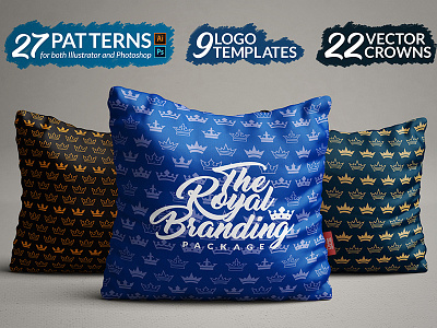 The Royal Branding Package branding crown icons logos patterns royal royalty templates vector