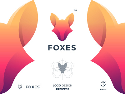 FOXES animal animalhead awesome logo branding branding and identity colorful design fox gradient graphicdesign grid logo icon illustration logo logodesign logoinspiration logos logotype