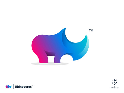 Rhinoceros animal awesome logo branding colorful goldenratio grid logo icon logo logoinspiration logotype rhino vector