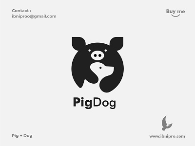 PigDog animal animal logo dog grid logo icon logo logoinspiration logotype negativespace pig