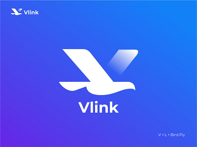 Vlink animal bird branding design icon link logo logoinspiration logotype modern technology ui