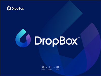 DropBox best logo 2022 box brand identity branding drop gradient icon logo logoinspiration logotype modern motion graphics profesional ui
