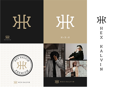 Hex Kalvin Logo brand identity branding fashion gold graphic design icon letter logo logo logoinspiration logotype luxury monogram professional logo vector visual identity