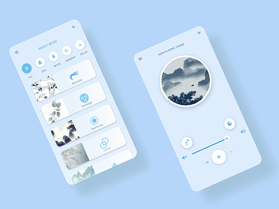 Zen Lounge app design flat ui ux