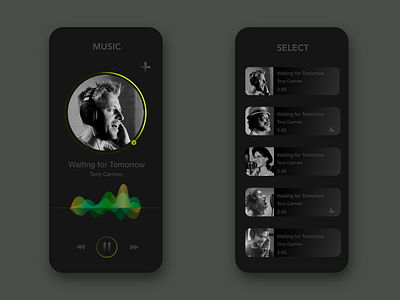 Music App UI - Dark Mode