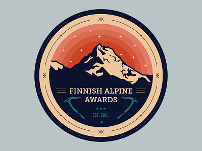 Finnish Alpine Awards award badge illustration mountain patch