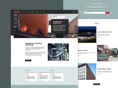Webdesign for an engineering company. frontpage grid layout ui ux website