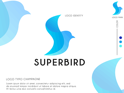 Modern Super Bird Logo Design banner design bird icon bird logo brand identity creative logo curtting logo cute gradient color logo flyer design gradient logo illustration logo design modern logo social media design superbird logo