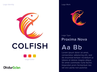 Modern Colorful Col-Fish Logo brand and identity creative logo cute logo fish logo gradient logo illustration art logo logo design modern logo proximanova