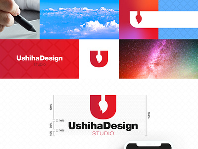 UshihaDesign Studio branding design illustrator logo typography