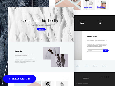 Nippy - Free Sketch Landing Page bootstrap free landing sketch ui web design