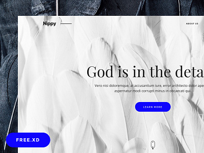 Nippy - Free Xd Landing Page bootstrap free freebies landing ui web design xd