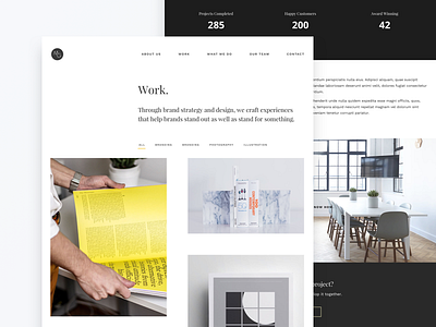 MoGraph Sketch Template -- Work Page v02 agency clients company minimal portfolio studio template ui ux