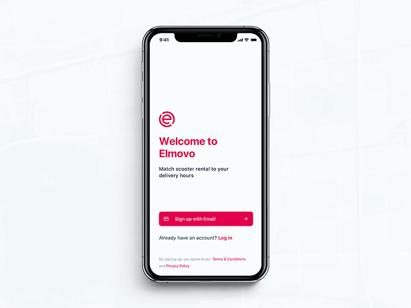 Elmovo - Match scooter rental to your delivery hours app design design layout minimal ui ux