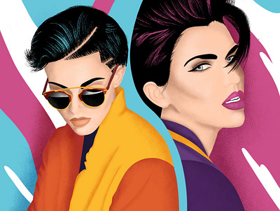 Ruby Rose Portrait Illustration design illustration art illustration design illustration digital portrait procreate