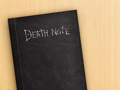 Death Note 💀 black book cartoon dead deadthnote death die fan art japan note realistic wood