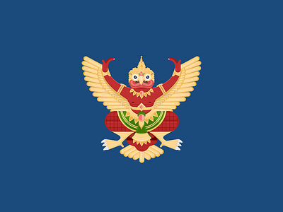 Garuda thailand blue garuda gold icon illustaion kurt red thailand