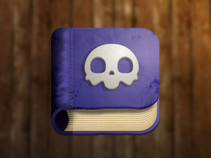 App Icon Ghost Story 👻 story wood android icon skull paper old book purple book ghost app icon