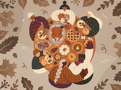 Navigating diet talk at the Thanksgiving table. design graphic design illustration
