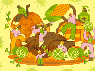 Keeping COVID out this Thanksgiving season design graphic design illustration